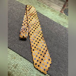 Tino Cosma Silk Necktie Orange and Blue Made in Italy size OS